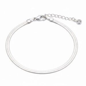 14k plated Herringbone Silver Bracelet